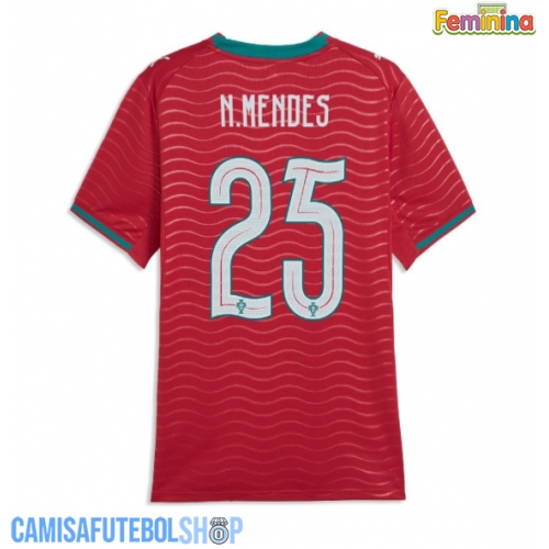 Camisa de time de futebol Portugal Nuno Mendes #25 Replicas 1º Equipamento Feminina Mundo 2026 Manga Curta
